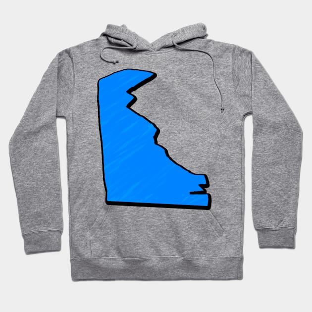 Bright Blue Delaware Outline Hoodie by Mookle